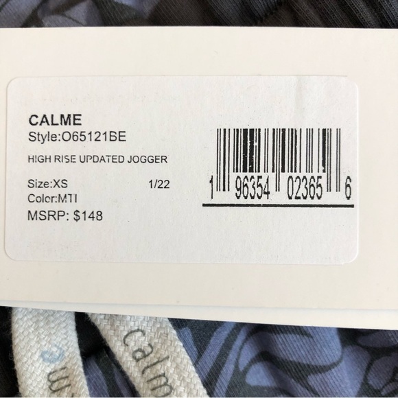 Calme By Johnny Was High Rise Updated Jogger Blue Size XS - Picture 7 of 9